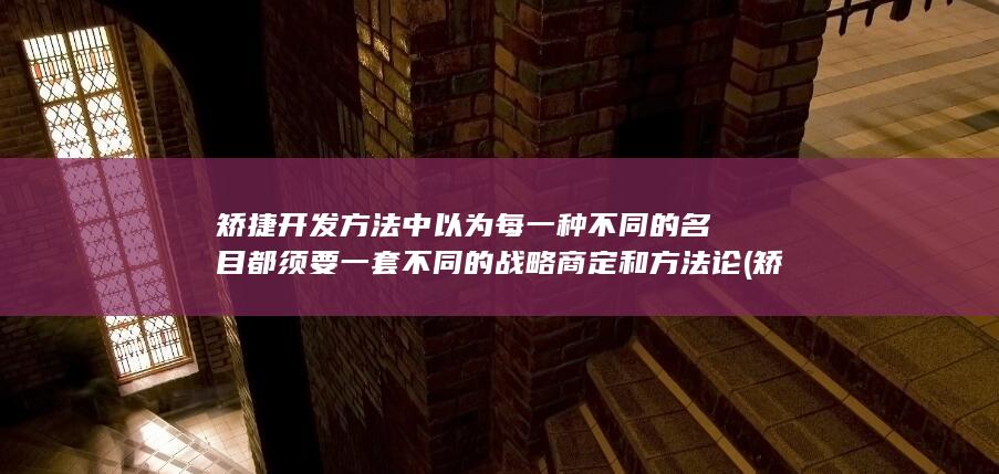 矫捷开发方法中