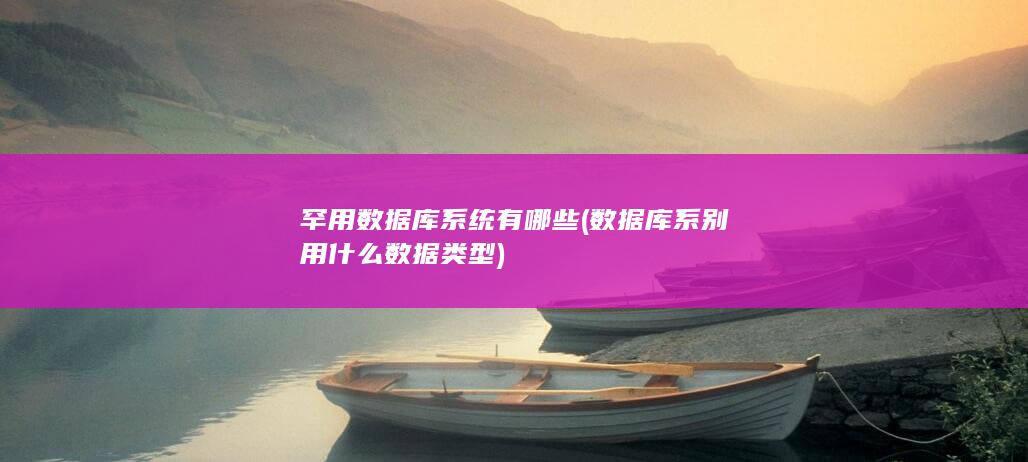 罕用数据库系统有哪些