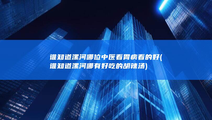 谁知道漯河哪有好吃的胡辣汤