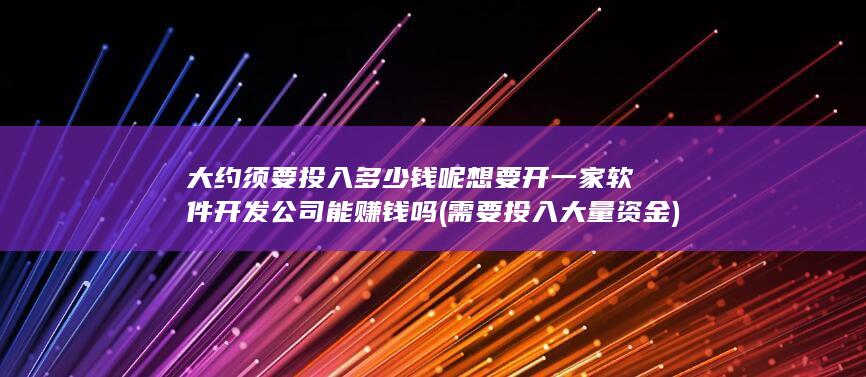 需要投入大量资金