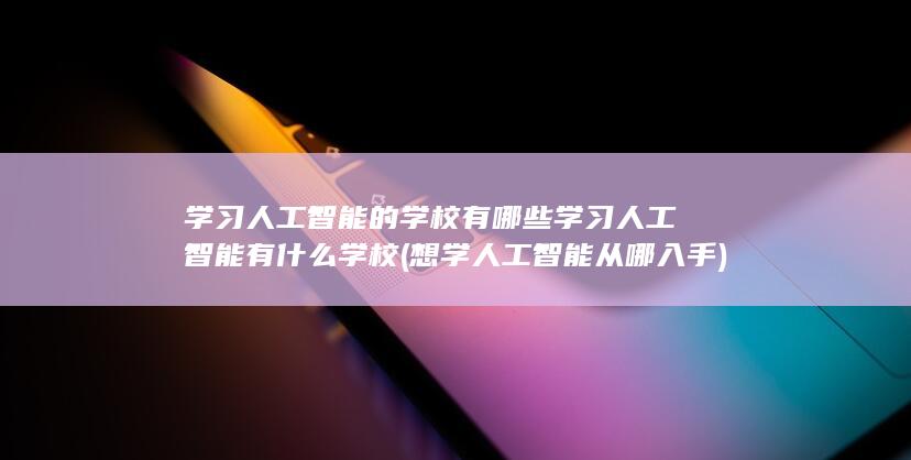 学习人工智能有什么学校