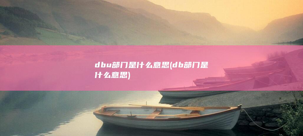 db部门是什么意思
