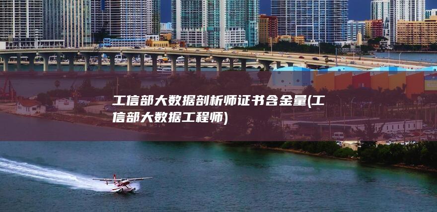 工信部大数据工程师