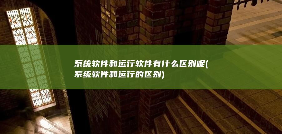 系统软件和运行的区别