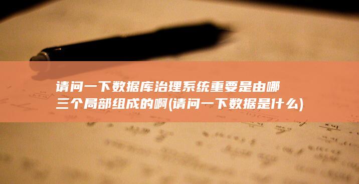 请问一下数据是什么