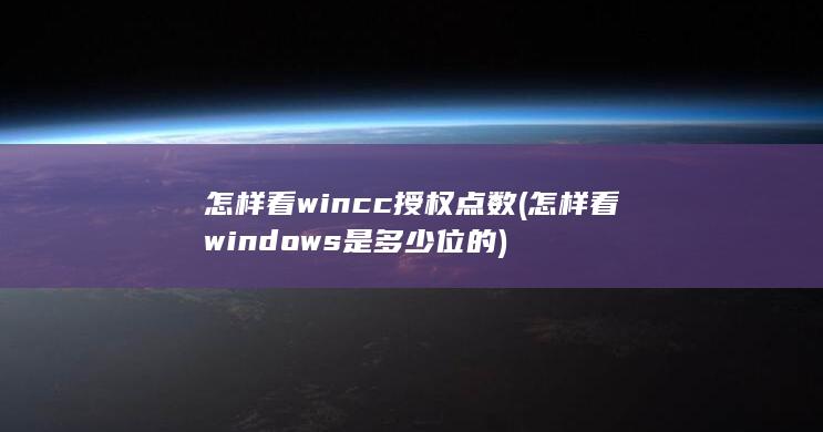 怎样看wincc授权点数