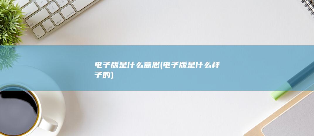 电子版是什么样子的