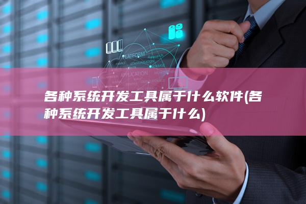 各种系统开发工具属于什么软件