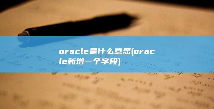 oracle新增一个字段