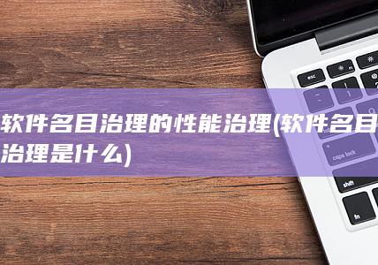 软件名目治理的性能治理