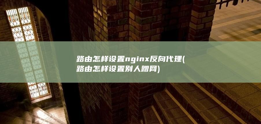 路由怎样设置nginx反向代理